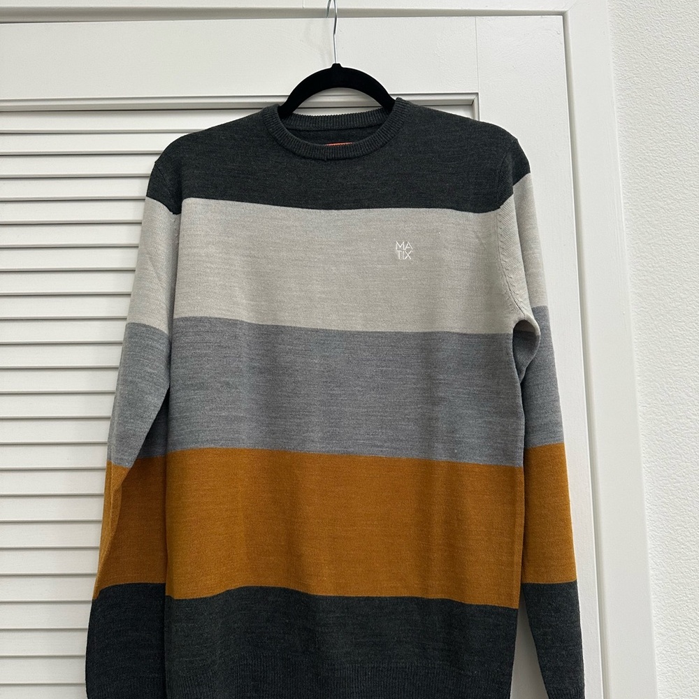 Matix Men's Crewneck Sweater - Black, Gray, White, and Gold